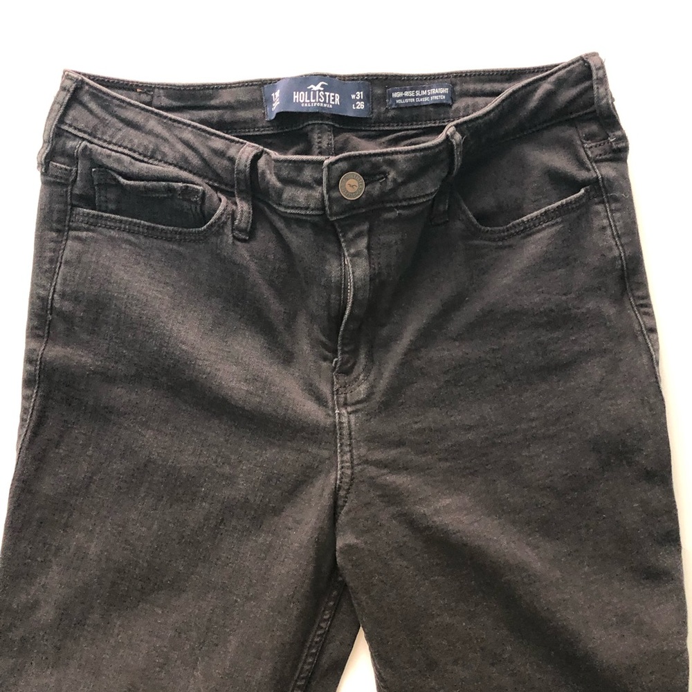 HOLLISTER Black High Rise Slim Straight Classic Stretch Jeans Size 13 /31
